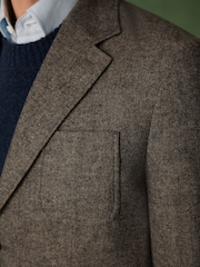 Brown Relaxed Fit With Wool Textured Suit Jacket - Image 5 of 6