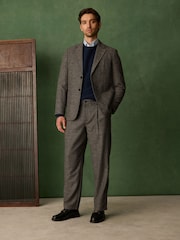 Brown Relaxed Fit With Wool Textured Suit Trousers - Image 2 of 5