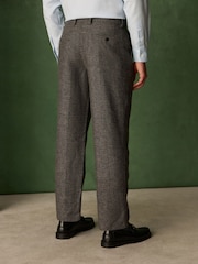 Brown Relaxed Fit With Wool Textured Suit Trousers - Image 3 of 5