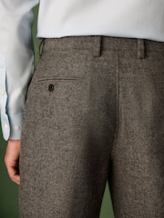 Brown Relaxed Fit With Wool Textured Suit Trousers - Image 4 of 5