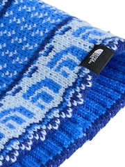The North Face Blue Kids Cabin Ski Tuke Pom Beanie - Image 3 of 3