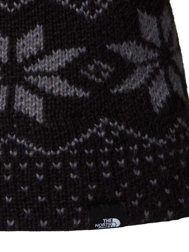 The North Face Black/Print Kids Cabin Ski Tuke Pom Beanie - Image 3 of 3 The North Face Black/Print Kids Cabin Ski Tuke Pom Beanie - Image 3 of 3