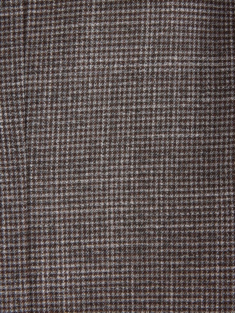 Brown Regular Fit Trimmed Puppytooth Texture Suit Jacket - Image 12 of 12