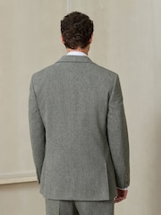 Boja žalfije Zeleno - Regular Fit Nova Fides Italian Wool Blend Trimmed Textured Suit Jacket - Slika 4 od 13