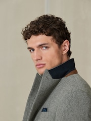 Boja žalfije Zeleno - Regular Fit Nova Fides Italian Wool Blend Trimmed Textured Suit Jacket - Slika 7 od 13