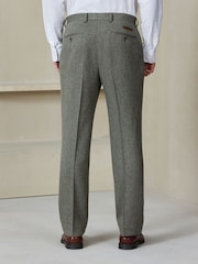 Boja žalfije Zeleno - Regular Fit Nova Fides Italian Wool Blend Trimmed Textured Suit Trousers - Slika 3 od 10