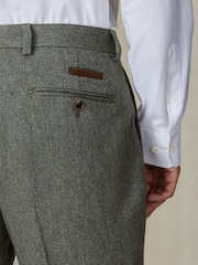 Boja žalfije Zeleno - Regular Fit Nova Fides Italian Wool Blend Trimmed Textured Suit Trousers - Slika 5 od 10