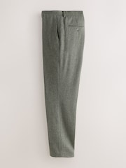 Boja žalfije Zeleno - Regular Fit Nova Fides Italian Wool Blend Trimmed Textured Suit Trousers - Slika 7 od 10