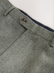 Boja žalfije Zeleno - Regular Fit Nova Fides Italian Wool Blend Trimmed Textured Suit Trousers - Slika 8 od 10