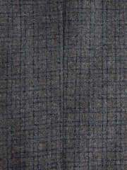 Grey Regular Fit Wool Blend Textured Check Suit Jacket - Image 2 of 4