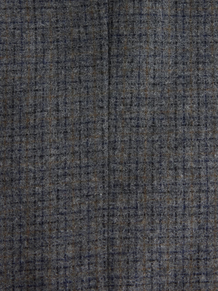 Grey Regular Fit Wool Blend Textured Check Suit Jacket - Image 2 of 4 Grey Regular Fit Wool Blend Textured Check Suit Jacket - Image 2 of 4