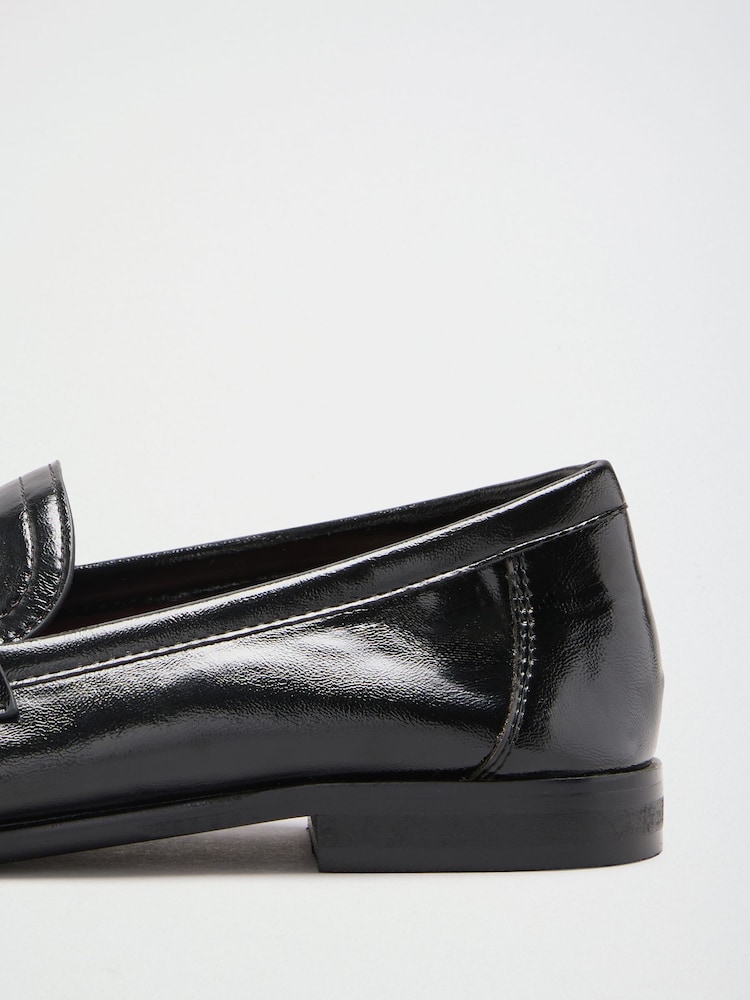 Lipsy Black Standard Fit Ruched Flat Slim Slip On Branded Pin Penny Loafers - Image 5 of 5 Lipsy Black Standard Fit Ruched Flat Slim Slip On Branded Pin Penny Loafers - Image 5 of 5