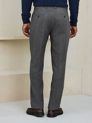 Grey Regular Fit Wool Blend Textured Check Suit Trousers - Image 3 of 4