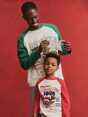 Cotton On Red Kids Matching Family Christmas Raglan Long Sleeve Pyjamas - Image 6 of 11