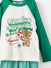 Cotton On Green Adult Matching Family Christmas Raglan Long Sleeve Pyjamas Set - Image 10 of 10
