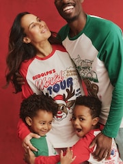 Cotton On Green Adult Matching Family Christmas Raglan Long Sleeve Pyjamas Set - Image 7 of 10