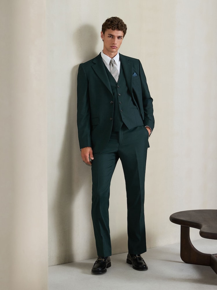 Vert - Tailored Fit Flannel Suit Trousers - Image 2 de 7