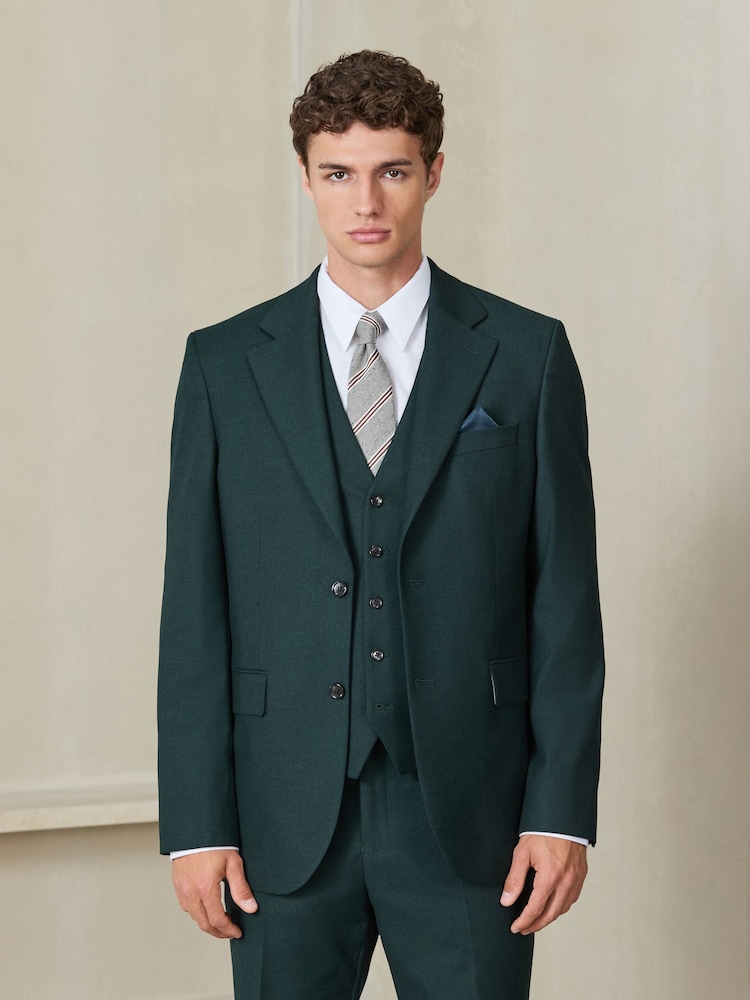 Vert - Tailored Fit Flannel Suit Trousers - Image 7 de 7