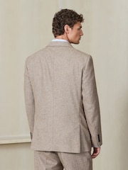Stone Tailored Fit Nova Fides Italian Wool Blend Textured Herringbone Suit Jacket - Image 3 of 7