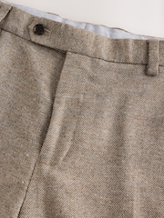 Stone Tailored Fit Nova Fides Italian Wool Blend Textured Herringbone Suit Trousers - Image 10 of 11
