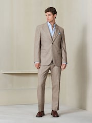 Stone Tailored Fit Nova Fides Italian Wool Blend Textured Herringbone Suit Trousers - Image 2 of 6