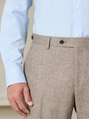 Stone Tailored Fit Nova Fides Italian Wool Blend Textured Herringbone Suit Trousers - Image 5 of 6