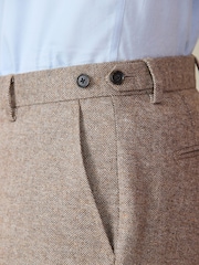 Stone Tailored Fit Nova Fides Italian Wool Blend Textured Herringbone Suit Trousers - Image 6 of 6