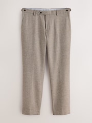 Stone Tailored Fit Nova Fides Italian Wool Blend Textured Herringbone Suit Trousers - Image 7 of 11