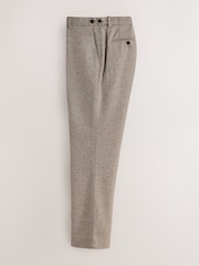 Stone Tailored Fit Nova Fides Italian Wool Blend Textured Herringbone Suit Trousers - Image 8 of 11