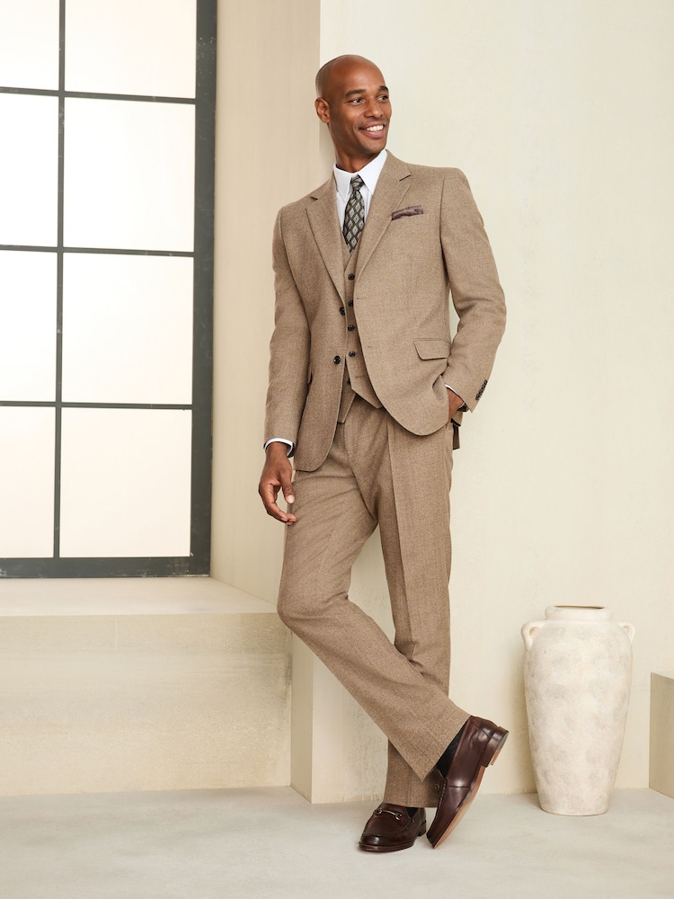 Neutral Slim Fit Wool Blend Flannel Suit Jacket - Image 2 of 5 Neutral Slim Fit Wool Blend Flannel Suit Jacket - Image 2 of 5