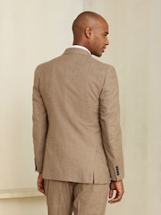 Neutral Slim Fit Wool Blend Flannel Suit Jacket - Image 4 of 5