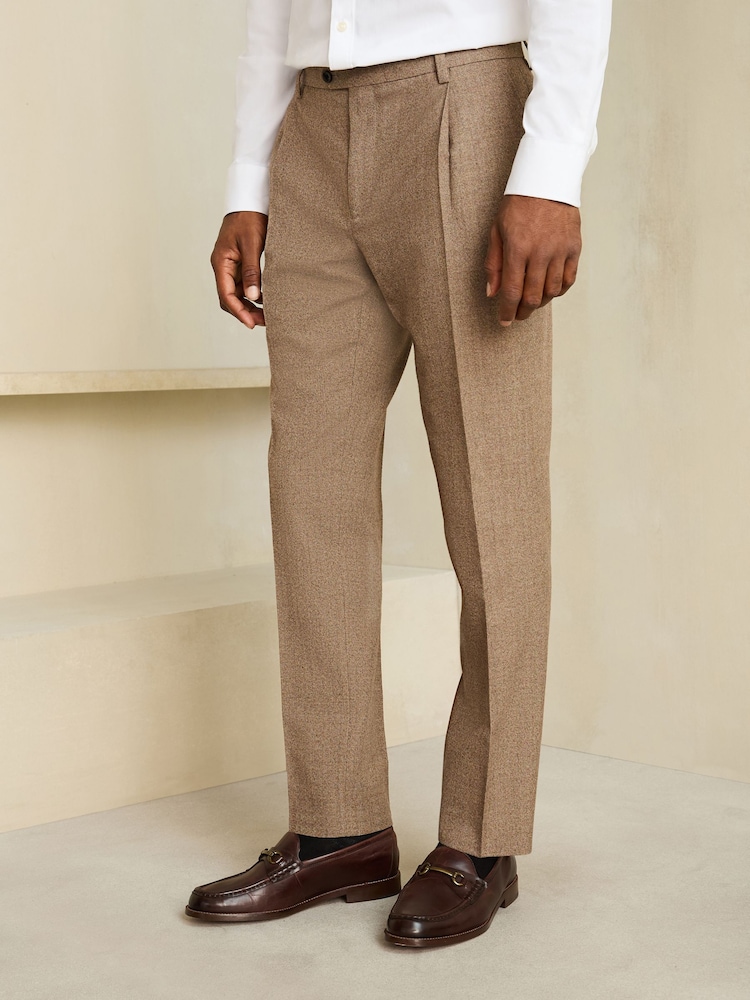 Neutral Slim Fit Wool Blend Flannel Suit Trousers - Image 1 of 4 Neutral Slim Fit Wool Blend Flannel Suit Trousers - Image 1 of 4