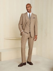 Neutral Slim Fit Wool Blend Flannel Suit Trousers - Image 2 of 4