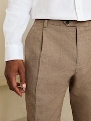 Neutral Slim Fit Wool Blend Flannel Suit Trousers - Image 4 of 4
