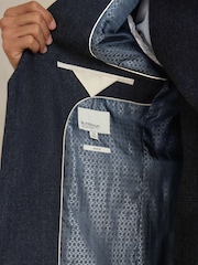 Navy Slim Fit Wool Blend Flannel Suit Jacket - Image 5 of 5