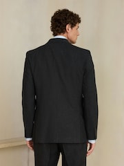 Charcoal Grey Slim Fit Wool Blend Flannel Suit Jacket - Image 3 of 5