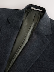 Charcoal Grey Slim Fit Wool Blend Flannel Suit Jacket - Image 7 of 9