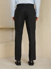 Charcoal Grey Slim Fit Wool Blend Flannel Suit Trousers - Image 3 of 4