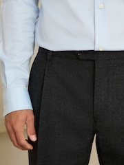 Charcoal Grey Slim Fit Wool Blend Flannel Suit Trousers - Image 4 of 4