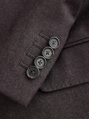 Brown Signature Slim Fit Zignone Italian Wool Cashmere Flannel Suit Jacket - Image 11 of 11