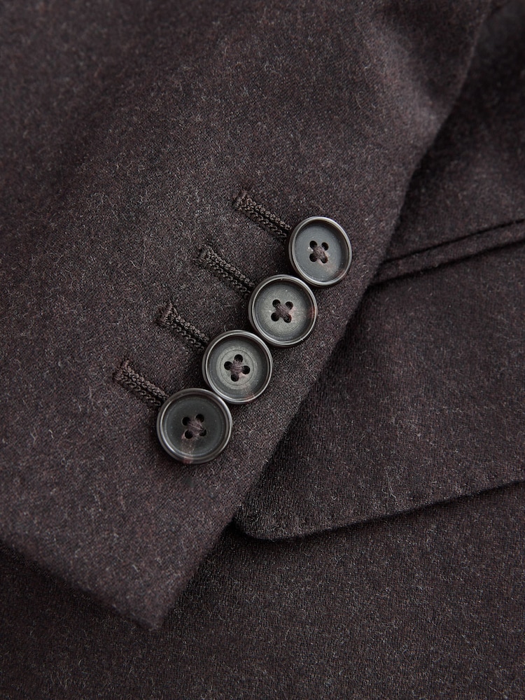 Brown Signature Slim Fit Zignone Italian Wool Cashmere Flannel Suit Jacket - Image 11 of 11 Brown Signature Slim Fit Zignone Italian Wool Cashmere Flannel Suit Jacket - Image 11 of 11