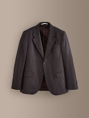 Brown Signature Slim Fit Zignone Italian Wool Cashmere Flannel Suit Jacket - Image 6 of 11