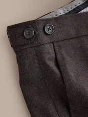 Brown Signature Slim Fit Zignone Italian Wool Cashmere Flannel Suit Trousers - Image 8 of 9