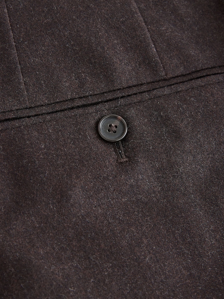 Brown Signature Slim Fit Zignone Italian Wool Cashmere Flannel Suit Trousers - Image 9 of 9