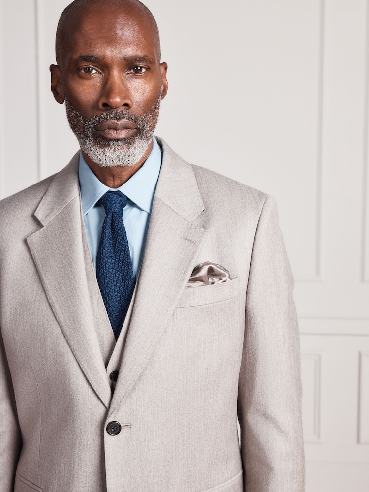 Neutral Signature Slim Fit Zignone Italian Wool Cashmere Flannel Suit Jacket - Image 1 of 4 Neutral Signature Slim Fit Zignone Italian Wool Cashmere Flannel Suit Jacket - Image 1 of 4
