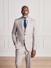 Neutral Signature Slim Fit Zignone Italian Wool Cashmere Flannel Suit Jacket - Image 2 of 4