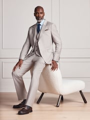 Neutral Signature Slim Fit Zignone Italian Wool Cashmere Flannel Suit Jacket - Image 4 of 4