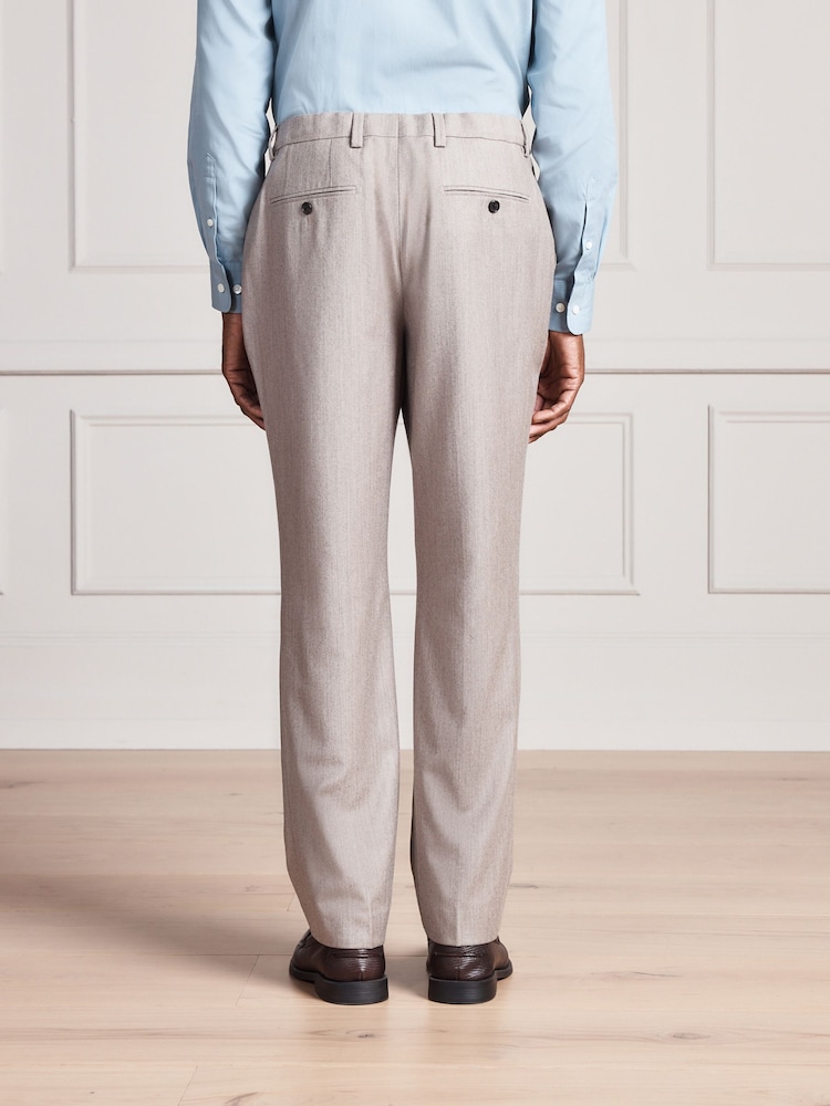Neutral Signature Slim Fit Zignone Italian Wool Cashmere Flannel Suit Trousers - Image 2 of 4