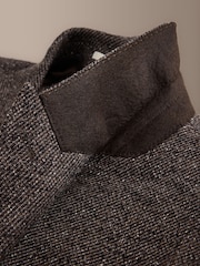 Brown Signature Double Breasted Tailored Fit Zignone Italian Wool Silk Textured Suit Jacket - Image 7 of 10