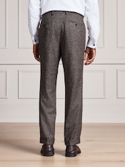 Brown Signature Tailored Fit Zignone Italian Wool Silk Textured Suit Trousers - Image 3 of 10